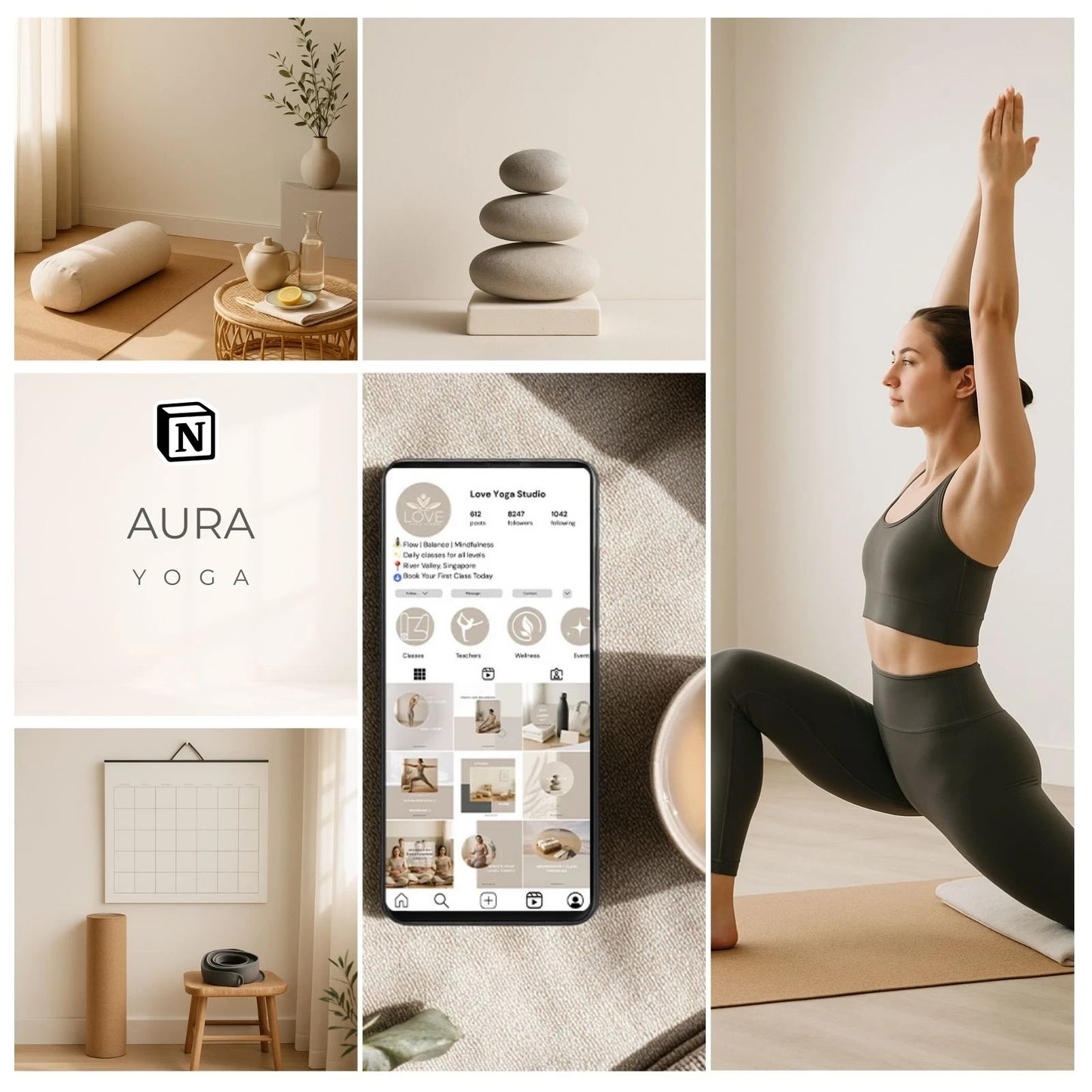 Aura Yoga Kit – Yoga Templates for Instagram (Canva) | The Honest Brand Kit