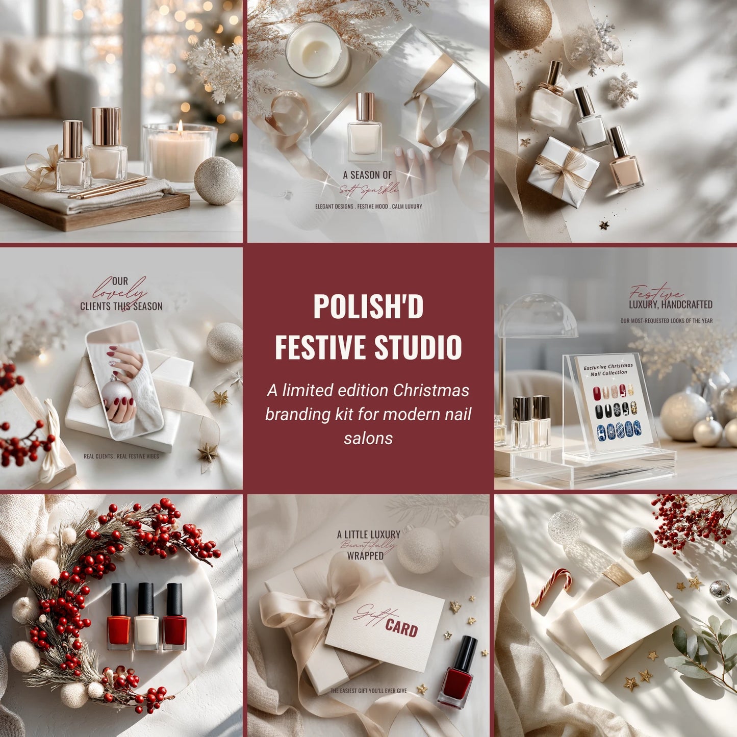 Canva Christmas Templates for nail salons